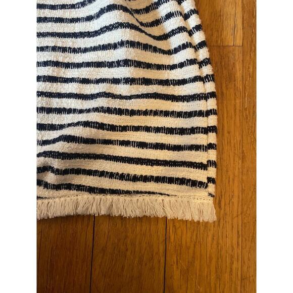 Green Envelope Structured Fringe Sleeveless Striped Blouse - Picture 2 of 6